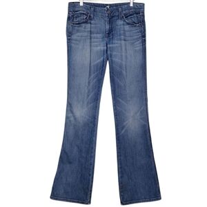 7 For All Mankind 'A' Pocket Blue Denim Classic Casual Boot Cut Jeans Sz 29